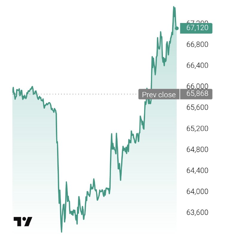 🚀 Биткоин рвёт потолок в $67К — пора на туземун?