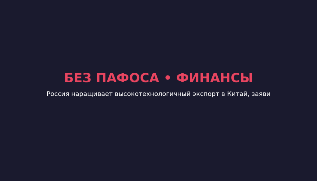 Россия наращивает высокотехнологичный экспорт в Китай, заявил Путин