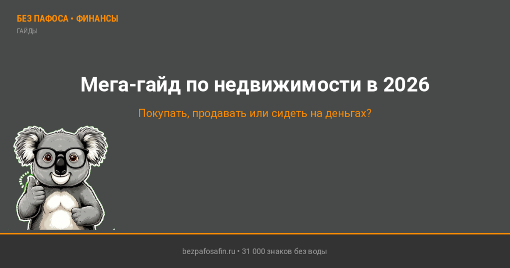 Мега-гайд по недвижимости в 2026: покупать, продавать или сидеть на деньгах