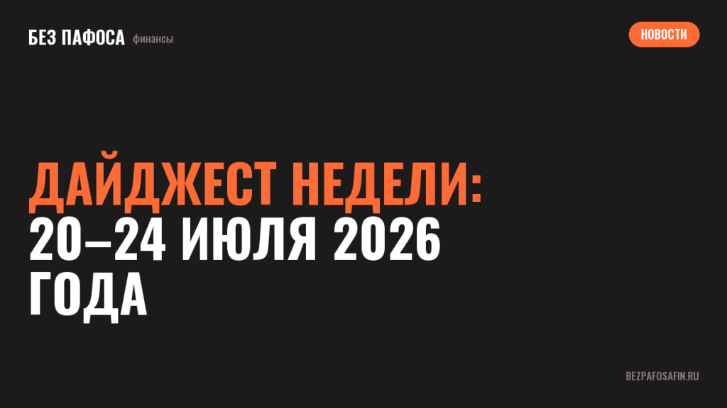 Дайджест недели: 20–24 июля 2026 года