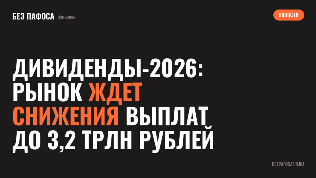 Дивиденды-2026: рынок ждет снижения выплат до 3,2 трлн рублей