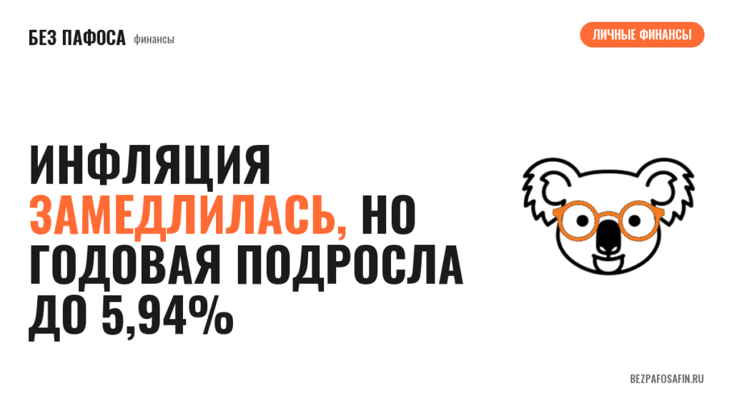 Инфляция замедлилась, но годовая подросла до 5,94%