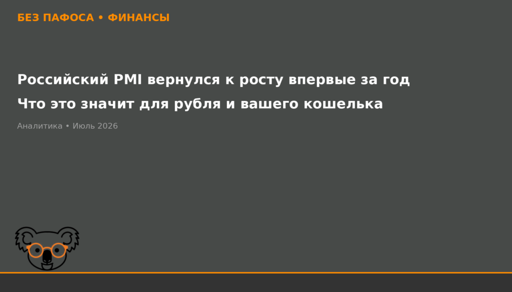 Российский PMI вернулся к росту впервые за год. Что это значит для рубля и вашего кошелька