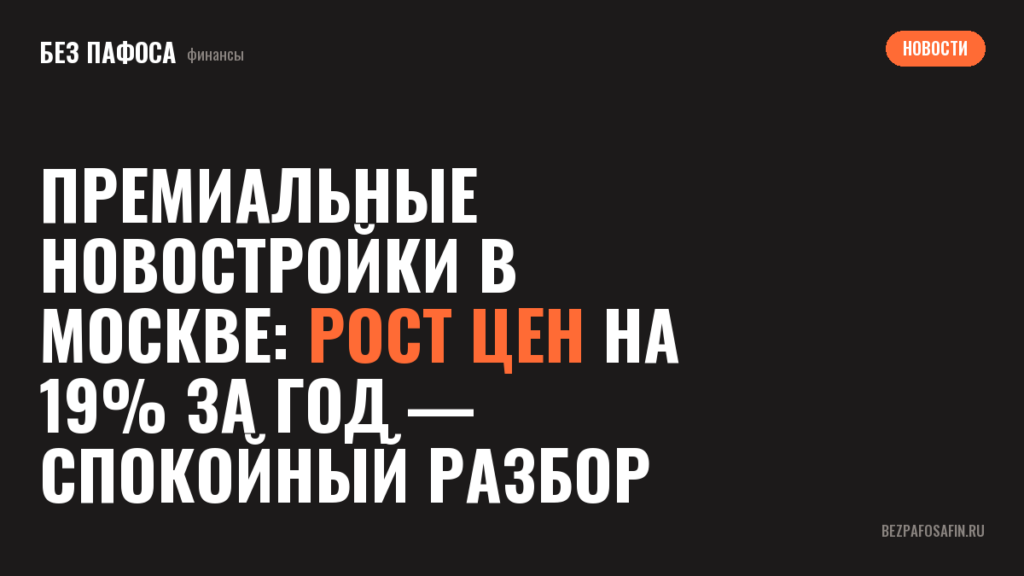 Премиальные новостройки в Москве: рост цен на 19% за год — спокойный разбор