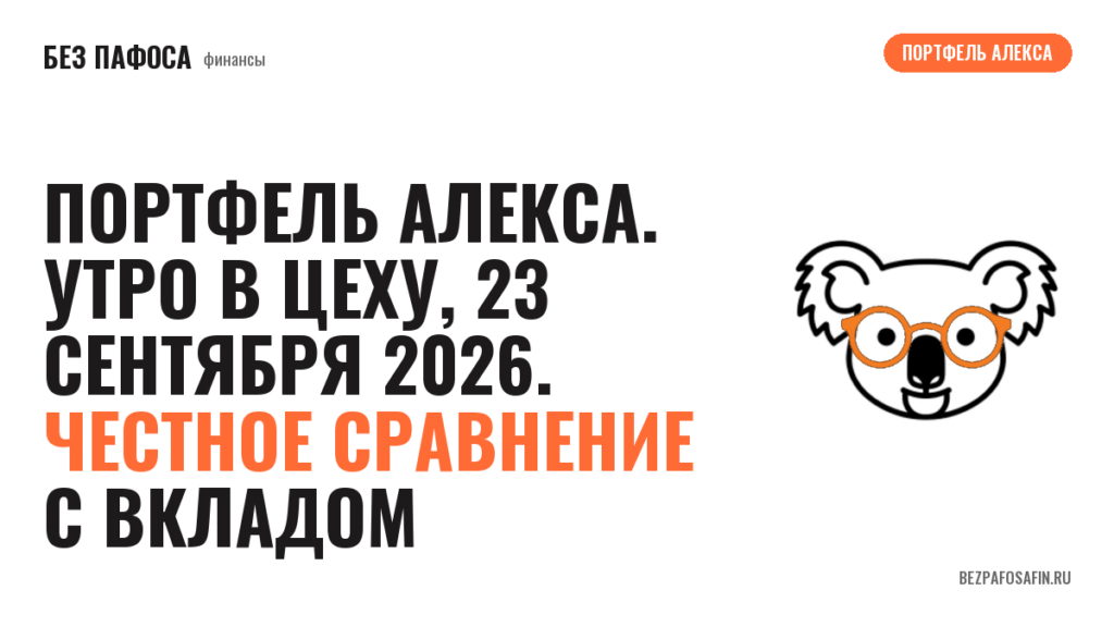 Портфель Алекса. Утро в цеху, 23 сентября 2026. Честное сравнение с вкладом